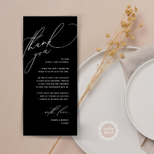 Modern Wedding Dinner Place Setting Thank You Card