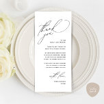 Modern Wedding Dinner Place Setting Thank You Card<br><div class="desc">Share the love and show your appreciation to your guests, when they sit down at their seat and read this personalised charming thank you place card in black and white themed. It's a wonderful way to kick off your special day celebration! This card is sure to set the tone for...</div>