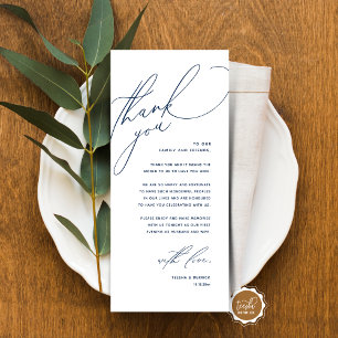 Modern Wedding Dinner Place Setting Thank You Card