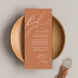 Modern Wedding Dinner Place Setting Thank You Card<br><div class="desc">Share the love and show your appreciation to your guests, when they sit down at their seat and read this personalised charming thank you place card in copper brown themed. It's a wonderful way to kick off your special day celebration! This card is sure to set the tone for an...</div>