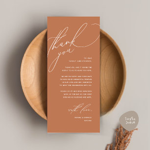 Modern Wedding Dinner Place Setting Thank You Card