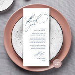 Modern Wedding Dinner Place Setting Thank You Card<br><div class="desc">Share the love and show your appreciation to your guests, when they sit down at their seat and read this personalised charming thank you place card in classy navy blue themed. It's a wonderful way to kick off your special day celebration! This card is sure to set the tone for...</div>