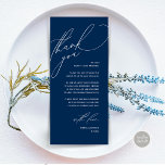 Modern Wedding Dinner Place Setting Thank You Card<br><div class="desc">Share the love and show your appreciation to your guests, when they sit down at their seat and read this personalised charming thank you place card in classy navy blue themed. It's a wonderful way to kick off your special day celebration! This card is sure to set the tone for...</div>