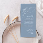 Modern Wedding Dinner Place Setting Thank You Card<br><div class="desc">Share the love and show your appreciation to your guests, when they sit down at their seat and read this personalised charming thank you place card in dusty blue themed. It's a wonderful way to kick off your special day celebration! This card is sure to set the tone for an...</div>