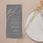 Modern Wedding Dinner Place Setting Thank You Card<br><div class="desc">Share the love and show your appreciation to your guests, when they sit down at their seat and read this personalised charming thank you place card in dark grey themed. It's a wonderful way to kick off your special day celebration! This card is sure to set the tone for an...</div>
