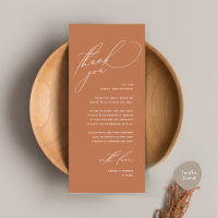 Modern Wedding Dinner Place Setting Thank You Card