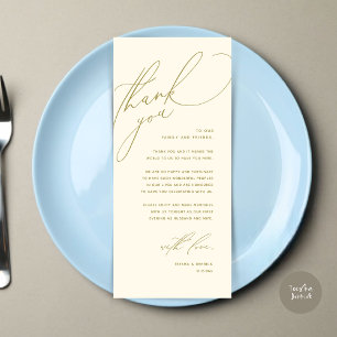 Modern Wedding Dinner Place Setting Thank You Card