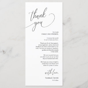 Modern Wedding Dinner Place Setting Thank You Card