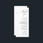 Modern Wedding Dinner Place Setting Thank You Card<br><div class="desc">This is the Modern romantic script, in Black font, Place Setting Thank You Cards. Share the love and show your appreciation to your guests, when they sit down at their seat and read this personalised charming thank you place setting card. It's a wonderful way to kick off your special day...</div>