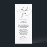 Modern Wedding Dinner Place Setting Thank You Card<br><div class="desc">This is the Modern romantic script, in Black font, Place Setting Thank You Cards. Share the love and show your appreciation to your guests, when they sit down at their seat and read this personalised charming thank you place setting card. It's a wonderful way to kick off your special day...</div>