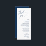 Modern Wedding Dinner Place Setting Thank You Card<br><div class="desc">This is the Modern romantic script, in classy Navy Blue font, Place Setting Thank You Cards. Share the love and show your appreciation to your guests, when they sit down at their seat and read this personalised charming thank you place setting card. It's a wonderful way to kick off your...</div>