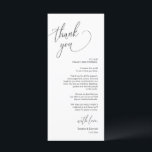 Modern Wedding Dinner Place Setting Thank You Card<br><div class="desc">This is the Modern romantic script, in Black font, Place Setting Thank You Cards. Share the love and show your appreciation to your guests, when they sit down at their seat and read this personalised charming thank you place setting card. It's a wonderful way to kick off your special day...</div>