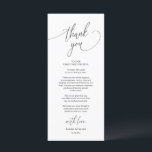 Modern Wedding Dinner Place Setting Thank You Card<br><div class="desc">This is the Modern romantic script, in Black font, Place Setting Thank You Cards. Share the love and show your appreciation to your guests, when they sit down at their seat and read this personalised charming thank you place setting card. It's a wonderful way to kick off your special day...</div>
