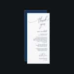 Modern Wedding Dinner Place Setting Thank You Card<br><div class="desc">This is the Modern romantic script, in classy Navy Blue font, Place Setting Thank You Cards. Share the love and show your appreciation to your guests, when they sit down at their seat and read this personalised charming thank you place setting card. It's a wonderful way to kick off your...</div>