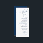 Modern Wedding Dinner Place Setting Thank You Card<br><div class="desc">This is the Modern romantic script, in classy Navy Blue font, Place Setting Thank You Cards. Share the love and show your appreciation to your guests, when they sit down at their seat and read this personalised charming thank you place setting card. It's a wonderful way to kick off your...</div>