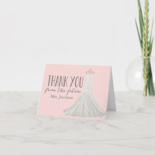 Modern Wedding Dress   Bridal Shower Thank You