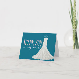 Modern Wedding Dress   Colour   Thank You Card