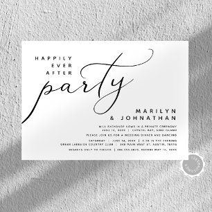 Modern Wedding Elopement Happily Ever After Party Invitation