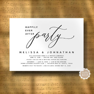 Modern Wedding Elopement Happily Ever After Party Invitation