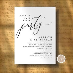 Modern Wedding Elopement Happily Ever After Party Invitation