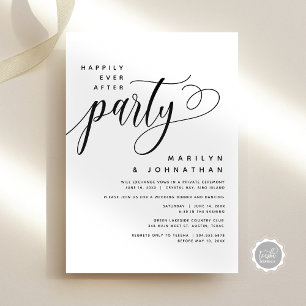Modern Wedding Elopement Happily Ever After Party Invitation
