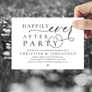 Modern Wedding Elopement, Happily Ever After Party Invitation