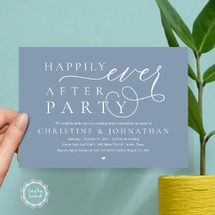 Modern Wedding Elopement, Happily Ever After Party Invitation