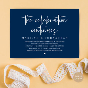 Modern Wedding Elopement the celebration continues Invitation