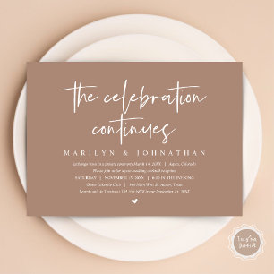 Modern Wedding Elopement the celebration continues Invitation