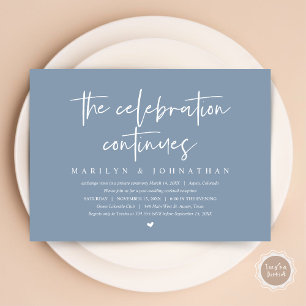 Modern Wedding Elopement the celebration continues Invitation