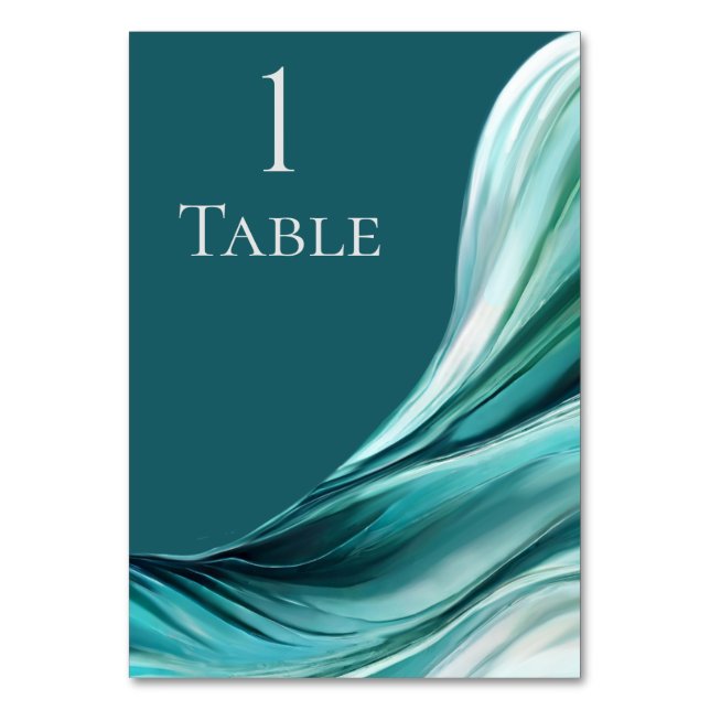 Modern Wedding -Emerald Green- Table Number (Front)