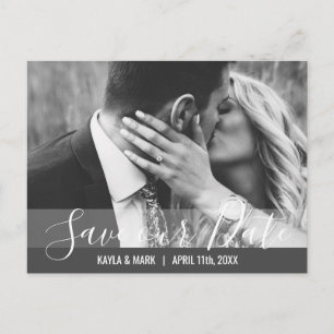 Modern Wedding Engagement SAVE OUR DATE PHOTO Announcement Postcard