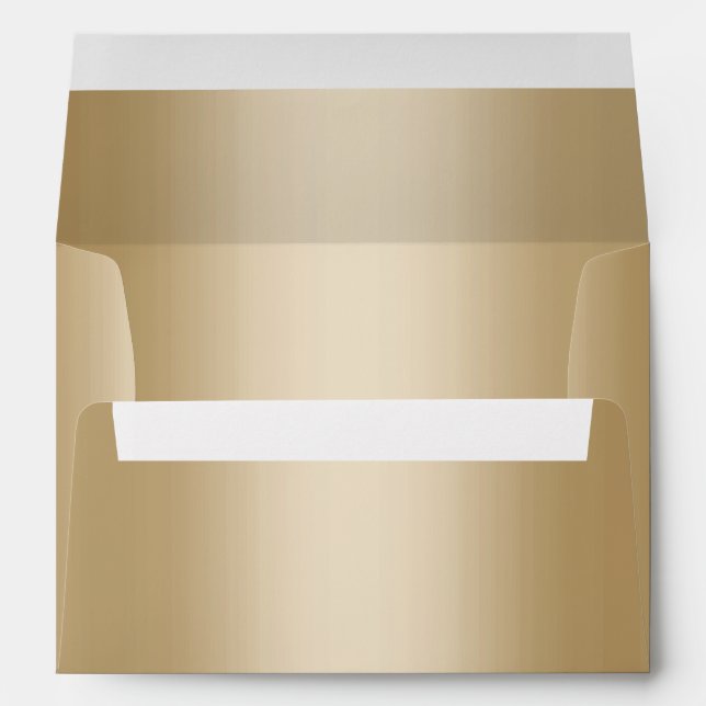 Modern Wedding Faux Gold Foil 5X7 Envelope (Back (Bottom))