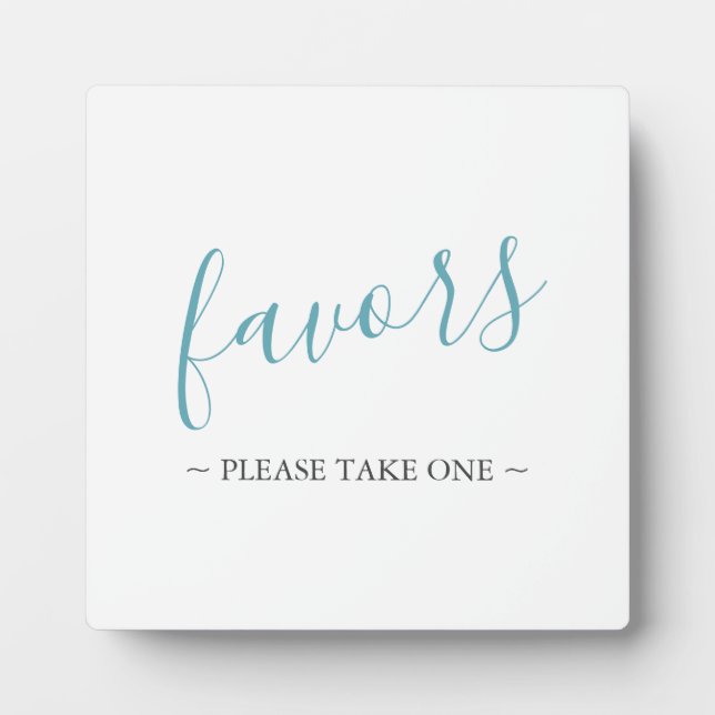 Modern Wedding Favors Sign Plaque (Front)