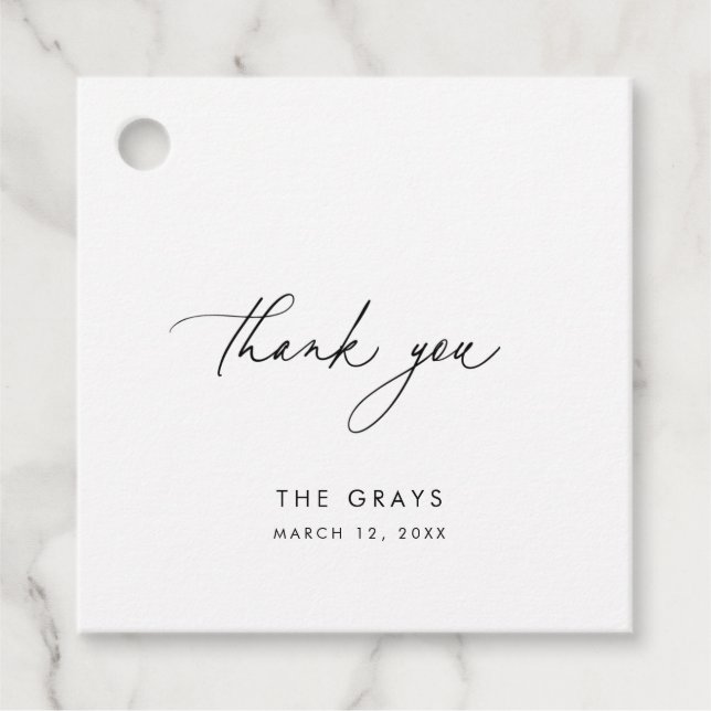 Modern Wedding Favour Tag (Front)