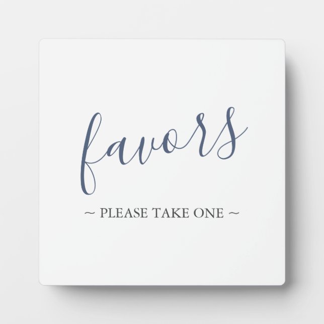 Modern Wedding Favours Sign Plaque (Front)