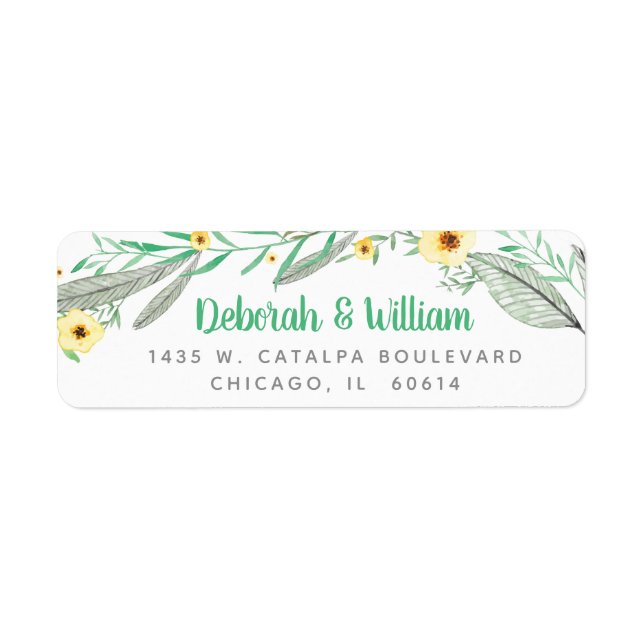 Modern Wedding Floral Flower Green Leaf Wreath (Front)