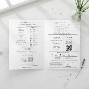 Modern Wedding Folded Infographic Program Programme