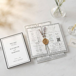Modern Wedding Folded Infographic Program Programme