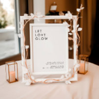 Modern Wedding Glow Stick Wedding Send Off Sign