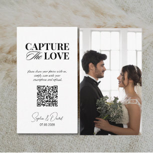 Modern Wedding Guests photo sharing QR Code Enclosure Card