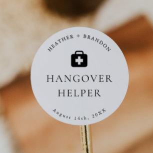 Modern Wedding Hangover Kit  Classic Round Sticker