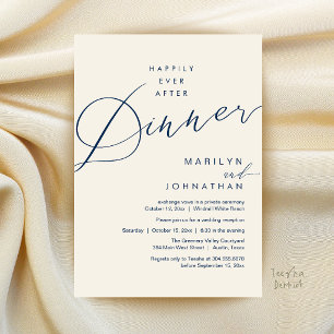 Modern Wedding Happily Ever After Reception Dinner Invitation
