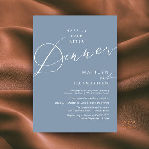 Modern Wedding Happily Ever After Reception Dinner Invitation