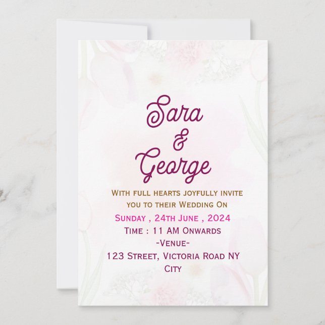 Modern Wedding Invitation  (Front)