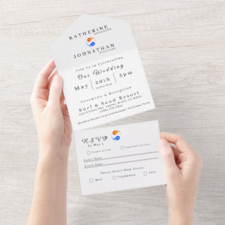Modern Wedding Invitation-All in One All In One Invitation