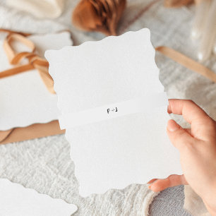 Modern Wedding Invitation Band   Black on White Invitation Belly Band