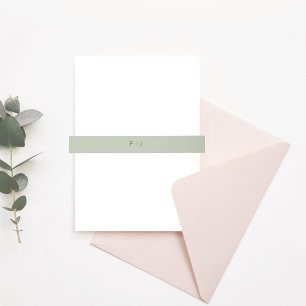 Modern Wedding Invitation Band Light Sage Invitation Belly Band