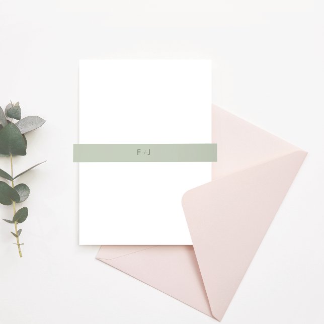 Modern Wedding Invitation Band | Light Sage Invitation Belly Band (Creator Uploaded)