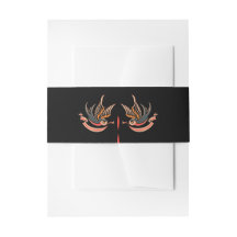 Modern Wedding Invitation Belly Band Vintage Retro